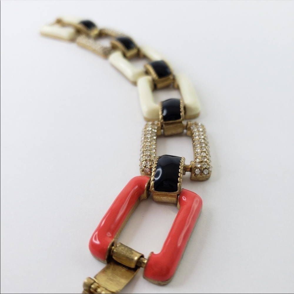 J. Crew Statement Bracelet Rectangular Open Links - image 3